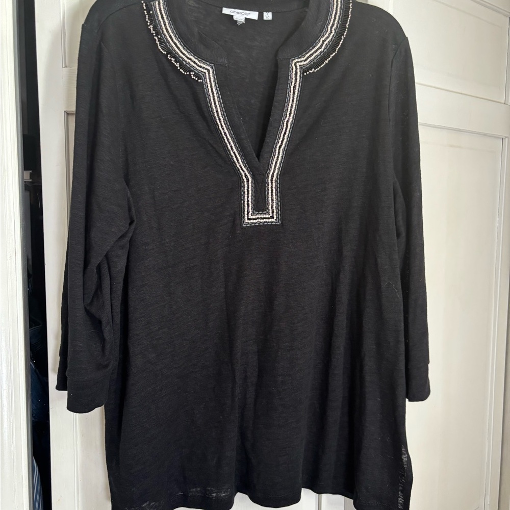 Chico's Black Linen Tunic